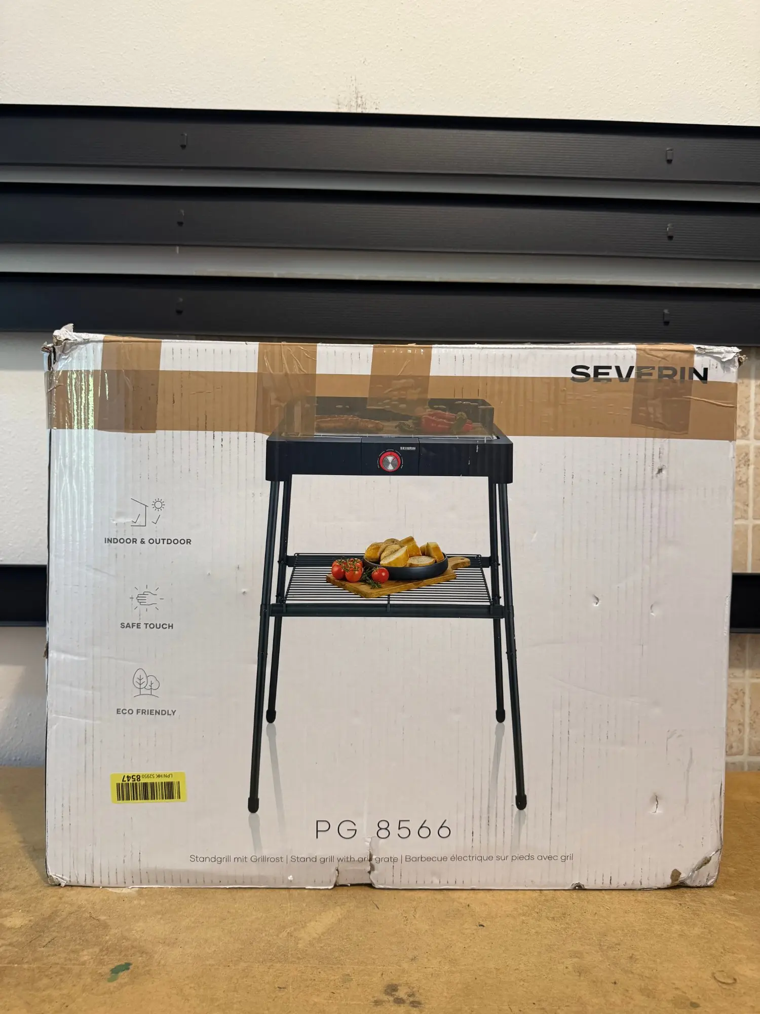 Severin PG 8566 barbecue elettrico con supporto e griglia in acciaio inox